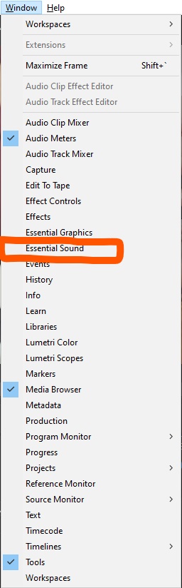 Essential Sound 視窗