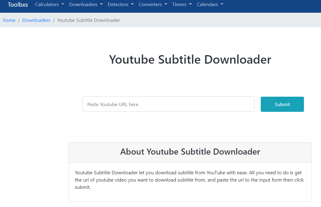 Youtube Subtitle Downloader
